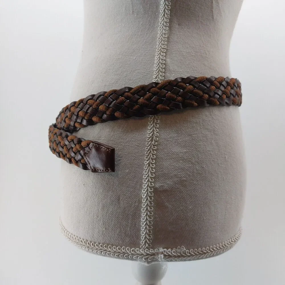H&M Womens Small Medium Braided Woven Faux Leather Ribbon Italy